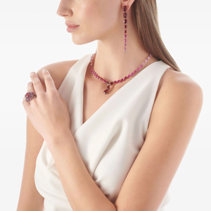 Collier en or rose avec diamants en forme de poire, diamants roses vifs fantaisie, bijoux de luxe pour femmes - Product Image 3