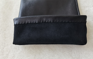 ถุงมือหนังแพะแบบไม่มีนิ้ว แฟชั่นฤดูหนาวสำหรับผู้หญิง หนังแกะ หนังโอเปร่า กันขนร่วง ใช้กับหน้าจอสัมผัสได้ คลาสสิก - Product Image 4