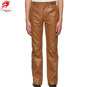 Custom <b>Leather</b> <b>Pants</b> Soft <b>Leather</b> Material Comfortable Waistband Stylish Straight Leg For Fashion Casual And Everyday - Product Image 1
