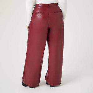 <b>Ladies</b> Straight Leg <b>Faux</b> <b>Leather</b> Pants High Rise Soft PU <b>Trousers</b> Fashion Office Daily Casual Wear Comfortable Custom - Product Image 4