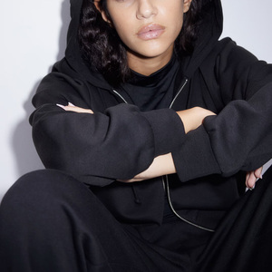 Hoodie court d'hiver pour femme de qualité supérieure avec logo personnalisé sur le devant, coupe oversize, idéal pour le streetwear - Product Image 5