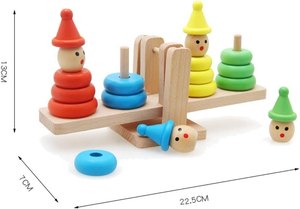 Round scale for kids with Round shape Wooden <b>Stacking</b> Balance Toy Montessori Wooden <b>Stacking</b> Toy Toddler Balancing <b>Rings</b> Toy - Product Image 2