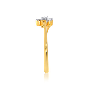 Magnifique bague florale en diamant Passion, or 18 carats, bague florale étincelante pour femmes avec pierres de diamant taille marquise, bijoux fins - Product Image 3