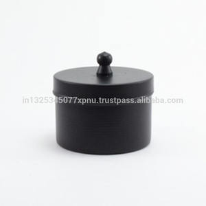 Pot de bougie en cuir avec couvercle cousu, pot à bougie - Product Image 4