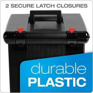 Scatola Portadocumenti Portatile con Doppio Chiusura a Scatto e Coperchio a Cerniera, Contenitore Semplice per Archiviazione Documenti e Supporti Multimediali per Casa e Ufficio - Product Image 1