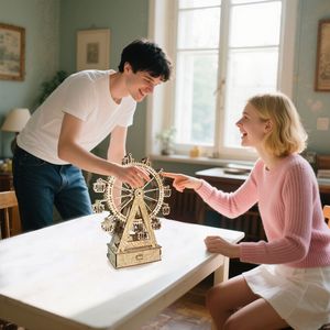 Puzzle 3D in Legno Ruota Panoramica con Carillon, Kit Modello Fai da Te per Regali di Natale, Compleanni e Festività - 'You Are My' - Product Image 4