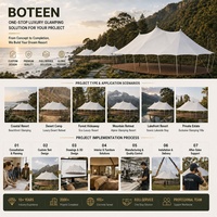 Tente de glamping BOTEEN, fabricant de tentes de luxe pour safari, villa en tissu Oxford 1200D, structure en acier, 8x16x5.2M, pour hôtel, camping et complexe hôtelier