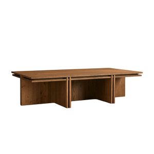 Premium Solid Teak Coffee <b>Table</b> Rectangular Living Room Center <b>Table</b> Low Profile <b>Nesting</b> Coffee <b>Table</b> with Panel Base - Product Image 2