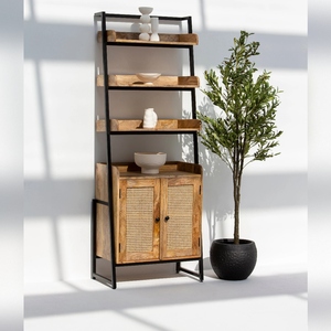 Estante Escalera de Ratán Vandana Altis Vista, Mueble de Almacenamiento de Madera Tejida Natural de Diseño Moderno - Product Image 4