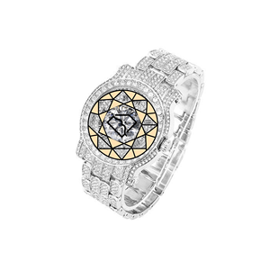 Reloj de Lujo con Incrustaciones de Moissanita, Estilo Hip Hop, de Cuarzo, Acero Inoxidable, para Hombre, con Fecha Automática, Personalizable, 46 mm - Product Image 2