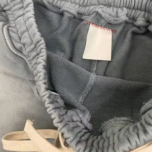 Shorts en molleton lavé pour femme, taille élastique avec cordon de serrage, pour la gym, la course, la détente, en molleton de coton vintage, décontracté, été, séchage rapide, logo personnalisé - Product Image 5