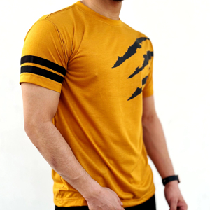 Impression par sublimation personnalisée, logo, col en V, manches courtes, tricot polyester/coton, unisexe, streetwear surdimensionné, poids lourd 360g - Product Image 4