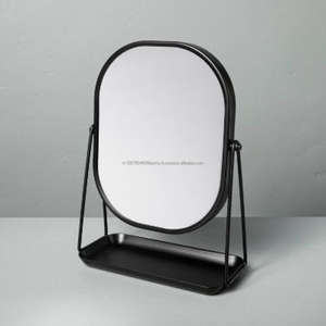 Vente en gros de miroir de maquillage de salon d'arrivée avec plateau à bijoux nouveau style de vanité de table enduit de noir miroir unique facile à déplacer - Product Image 3