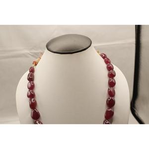 ลูกปัดทับทิมธรรมชาติทรงกลมสีแดง รับรองโดยบุคคลที่สาม สำหรับทำสร้อยคอ - Product Image 4