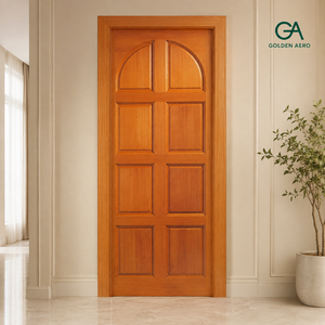 Puerta Corredera Interior Manual de Madera Sólida Golden Aero Heritage, Panel Decorativo para Dormitorio o Apartamento, Diseño Contemporáneo de Lujo - Product Image 1