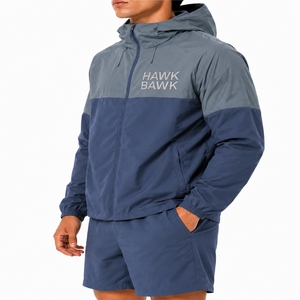 <b>Men</b>’s Color Block Windbreaker Hooded <b>Jacket</b> And Shorts Set <b>Lightweight</b> Hooded Long Sleeves Casual Spring Outerwear For <b>Men</b> - Product Image 3