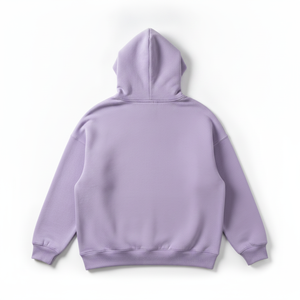 เสื้อฮู้ดดี้สีม่วงโอเวอร์ไซส์ผ้าคอตตอนฟลีซหนานุ่ม สกรีนโลโก้ได้ตามต้องการ ทรงหลวม ไหล่ตก สไตล์สตรีทแวร์ สำหรับทั้งผู้ชายและผู้หญิง - Product Image 3