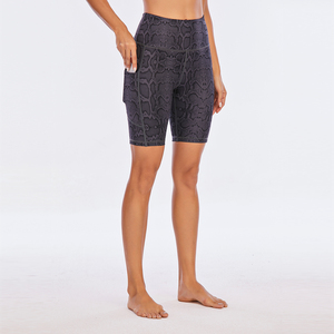 Women High Waist Printed Yoga <b>Shorts</b> Spandex Polyester Knitted Quick Dry Sporty Fitness Biker <b>Shorts</b> - Product Image 5