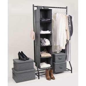 MA51SGR Single-Tier Canvas Foldable Storage <b>Box</b> Spacious Home Office <b>Wardrobe</b> Organiser with Lid for Clothing - Product Image 6