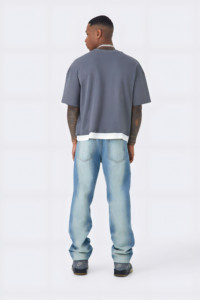 T-shirt en coton 100% avec impression en relief, de bonne qualité, pour hommes, col rond, séchage rapide, vente en gros - Product Image 2