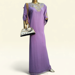 <b>Burgundy</b> Luxury Embroidered Kaftan <b>Dress</b> with White Floral Front Panel <b>for</b> <b>Wedding</b> Party Wear - Product Image 5