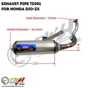 ท่อไอเสียรถจักรยานยนต์ TWH DIO ZX TZ001 สำหรับการแข่งขัน - Product Image 3
