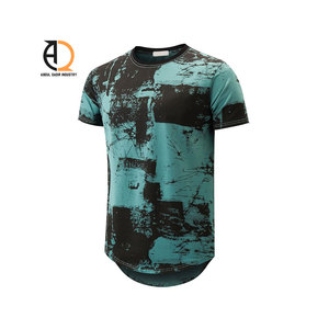 Camiseta con Estampado Hip Hop para Hombre, Estilo Urbano, Cuello Redondo, Hombros Caídos, Talla Grande, para Verano - Product Image 1