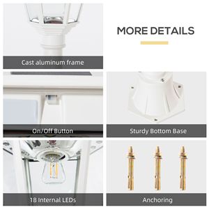 77\" Vintage Street Lamp Post <b>Light</b> Waterproof Aluminum Outdoor Motion Activated Sensor PIR Adjustable Brightness <b>Pillar</b> <b>Lights</b> - Product Image 6