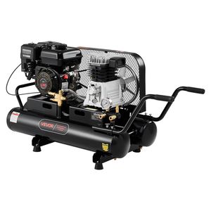 Compressore d'aria a pistone a doppio serbatoio da 9 galloni, alimentato a benzina, 6.5HP 9CFM 115PSI, per pneumatici, con pressione massima - Product Image 1