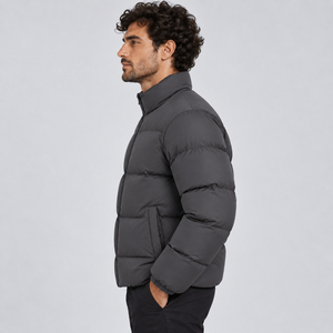 <b>Men's</b> Stand Collar Puffer Jacket Solid Color Windproof <b>Waterproof</b> Breathable Thick <b>Winter</b> <b>Coat</b> Casual Zip Quilted Filled Warm - Product Image 6