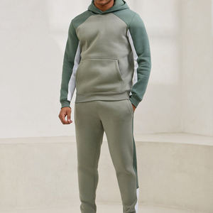 Conjunto Deportivo con Capucha para Hombre, Diseño Color Block, Manga Larga, Casual, para Correr, Poliéster y Algodón, Peso Medio, Ropa de Otoño - Product Image 3