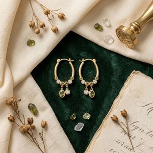 Pendientes de Aro de Latón Chapado en Oro de 14K con Circonitas Multicolores para Mujer - Product Image 6