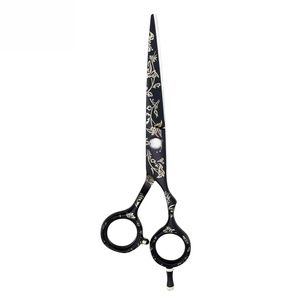 Professional Stainless Steel Hair <b>Scissors</b> with <b>Floral</b> Design Sharp Tip Right-Handed Medium Handle for Salon Use - Product Image 1