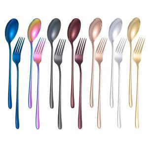 Stainless Steel Titanium Gold <b>Fork</b> and Spoon Set Premium Metal Tableware Dining Cutlery Collection - Product Image 1