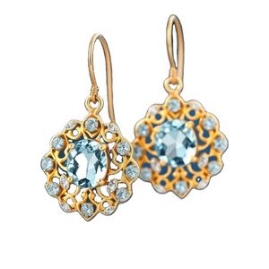 925 Sterling Silver Drop Earrings for Ladies and Girls <b>Fashionable</b> Blue Amethyst Gemstones Party Wear <b>Accessory</b> - Product Image 1