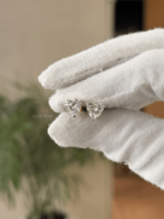 Pendientes de compromiso de lujo con diamantes cultivados en laboratorio, corte corazón extragrande, oro de 18 quilates, color EF, diseño audaz y romántico para mujer
