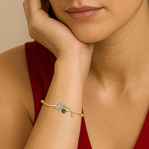 Bracelet de luxe en or jaune 14 carats et argenté pour homme, design géométrique carré classique, diamants brillants de laboratoire, élégant - Product Image 3