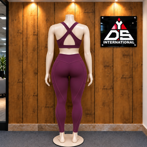 Women Activewear Style Minimal High Waist Yoga Set Full Length <b>Leggings</b> Fitted Full Length <b>Leggings</b> Seamless Activewear - Product Image 2