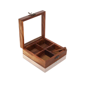 Boîte à épices en bois sur mesure, boîte à sel ronde en bois pour l'organisation de la cuisine, boîte à épices en bois - Product Image 1