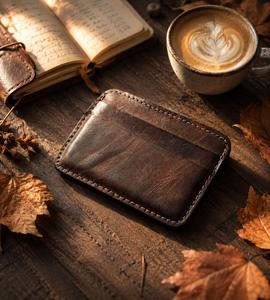 Custom Genuine Leather <b>Card</b> Holder Portable Slim RFID Credit <b>Card</b> Pocket <b>Case</b> Minimalist Mini Wallet LCH-0208 - Product Image 6