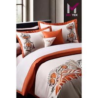 Ensemble de literie en coton à nombre élevé de fils Style tissé simple avec housses d'oreiller assorties pour chambres d'hôtes couvre toutes les dimensions