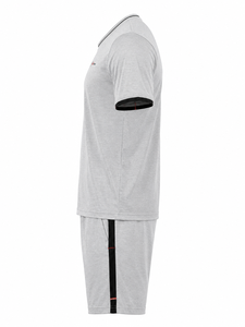 <b>Men's</b> Premium Quality Slim Fit Sportswear Set <b>Silk</b> Screen Printed Solid Pattern Shirt Elastic Waist <b>Shorts</b> for Active Summer Set - Product Image 3