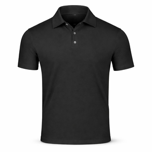 Premium Quality Men's Solid <b>Black</b> <b>Polo</b> <b>Shirts</b> Short Sleeve Custom Logo Embroidery Business Casual Wear OEM Supplier - Product Image 1
