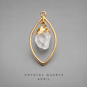 Colgante de Cuarzo Cristalino en Bruto, Piedra de Nacimiento, 8-10mm, Plata de Ley, Joyería de Piedras Preciosas en Bruto para Abril, Regalos al por Mayor para Revendedores - Product Image 1