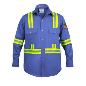 เสื้อนิรภัย Hi VIS 100% C-7, เสื้อกันไฟสีฟ้าอ่อนเสื้อ4X-Large - Product Image 1