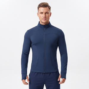 Chaqueta Deportiva Personalizada para Hombre, Chaqueta de Yoga y Fitness con Cuello Alto, Chaqueta de Gimnasio Transpirable de Punto con Cierre Completo, Chaqueta Deportiva Ajustada para Hombre - Product Image 2