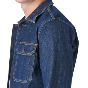 Long Sleeve Stand Collar 100% Cotton Spring Quick Dry High Quality Customized Finished <b>Casual</b> <b>Men</b> Jeans <b>Jacket</b> - Product Image 2