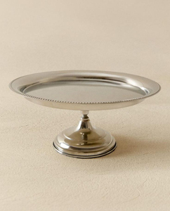 Support à gâteau en métal argenté, nickel texturé, avec rebord surélevé, plateau à pâtisserie, plateau à dessert, décoration de buffet de boulangerie, vente en gros - Product Image 5