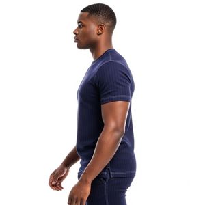 Conjunto de Camiseta y Pantalones Cortos para Hombre, Cuello Redondo, Manga Corta, 100% Poliéster, Tela Satinada, Impresión Digital, Fusión sin Costuras, Alta Calidad - Product Image 3