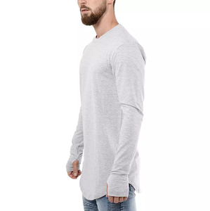 Camiseta de Manga Larga para Hombre, Corte Holgado, 100% Algodón, Colores Personalizados, Sólida, Transpirable, Ecológica, de Secado Rápido y Alta Calidad - Product Image 2